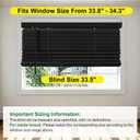 2" Slats Wood Blinds for Indoor Windows: Cordless Solid Wooden Blind&Shades, 33.5"W x 48"H