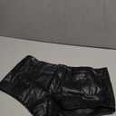 SweatyRocks Women's PU Leather Shorts Low Rise Sexy Rave Party Mini Shorts Hot Pants (Medium, Black)