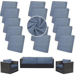 SUKAIKEQA 14PCS Patio Cushion Covers,Patio Furniture Couch Seat Slipcovers 27"D x 27"W x 8"H