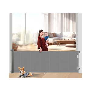 120 inch Retractable Baby Gates 34 inch Tall, Retractable Gate with Reinforced Strip Design to Prevent Crawling Through, 10 FT Extra Wide Retractable Dog Gate for Indoor/Outdoor