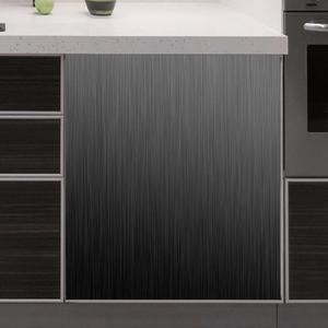Black Stainless Steel Magnetic Dishwasher Cover, Brushed Stainless Steel Pattern, 23" x 26", 1 Count