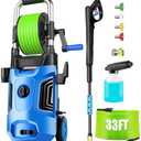 Commowner Electric Pressure Washer 4800 PSI 4.0 GPM Power Washers Electric Powered with with 33ft Pressure Hose, 4 Nozzle and Foam Cannon, Powerwashers for Home, Cars, Patio, Blue