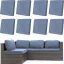 8Pcs Outdoor Cushion Covers, Patio Cushion Covers,Stretch Elastic Slipcovers, Replacement Washable & Reusable Furniture Protector for Patio Couch (Grey Blue,Cover Only) (8Pcs-Solid color)
