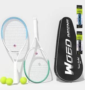 Adult 2 Player Tennis Racket Perfect for Beginner and Professional Players, 27” Speed Tennis Racquet Include Tennis Balls, Overgrips, Tennis Bag, Vibration Dampe, Cover