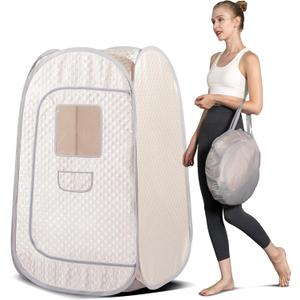 Smartmak Portable Steam Sauna Tent, Full Body Personal Home Spa, Lightweight Foldable Steam Room for Detox Therapy, Steamer NOT Included (L 31.5” * W 31.5” * H 55.2” Champagne) Smartmak Portable Steam Sauna Tent, Full Body Personal Home Spa, Lightweight Foldable Steam Room for Detox Therapy, Steamer NOT Included (L 31.5” * W 31.5” * H 55.2” Champagne)