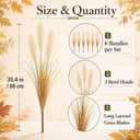 Fuutreo 6 Pcs 3ft Tall Artificial Fall Plants, Beige Reed Grass