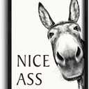 Heiple Framed Bathroom Art Wall Decor Farmhouse Home Decor Sets Vintage Funny Signs (11"x14" Black Framed, Donkey)
