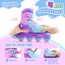 Adjustable Light up Inline Skates for Kids, Hard Shell Fitness Skates for Girls and Boys (Purple, Small - (US 9C-12C))