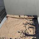 Horaldaily Halloween Tablecloth 52x70 Inch Rectangular, Castle Tree Scary Themed Beige Washable Table Cover for Party Picnic Dinner Decor