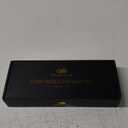 Bathroom Tray for Counter Top Organizer  Oak Wood Vanity Tray with Metal Frame for Dresser, Kitchen, Nightstand  Gold & White Decorative Storage (11" x 4.5" x 1.5")