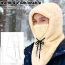 Balaclava Winter Ski Mask for Men Women,Winter Face Masks Drawstring Windproof Hooded Scarf Face Cover Hat Coldproof Warm Cap