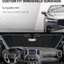 Pigenius Windshield Sun Shade for Chevy Corvette C8 2020-2026, Reversible Silver/Black