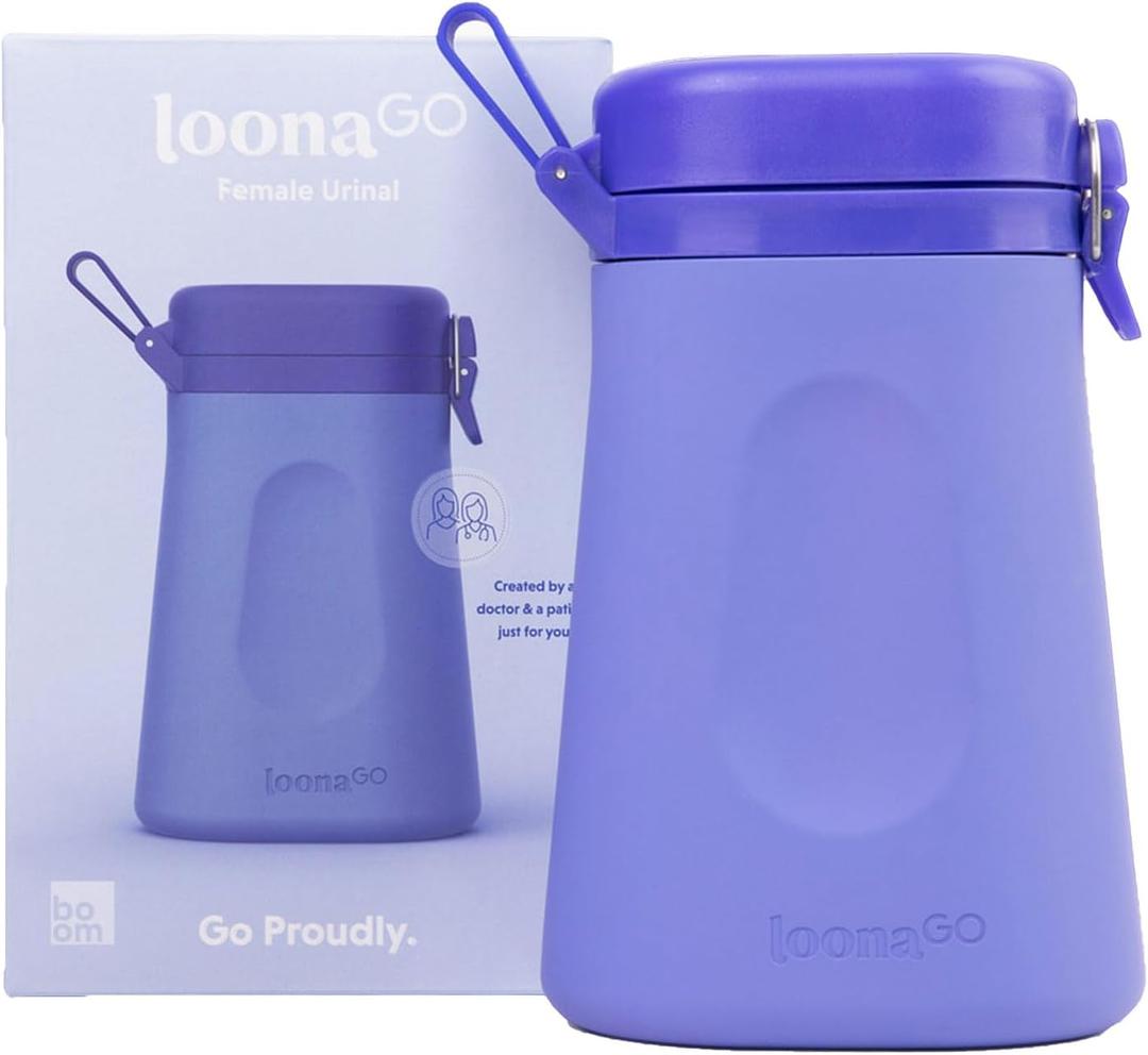 LoonaGo Female Urinal  Portable, Odor-Blocking, Leakproof Pee Bottle  Discreet Bedside & Travel Toilet for Women - Road Trips, Camping and Post Surgery  FSA/HSA Eligible (Blue)