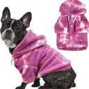 Mklhgty Tie Dye Dog Hoodie, Winter Coat for Small Dogs - Ultra-Soft Adjustable Warm Hood, Breathable Comfort Fabric for Daily Use (XS: 3.5-6lbs, Purple)