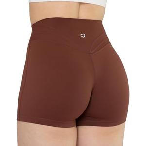 TomTiger Workout Shorts for Women High Waist Gym Shorts Bike Running Active Exercise Yoga Shorts Tummy Control, XL