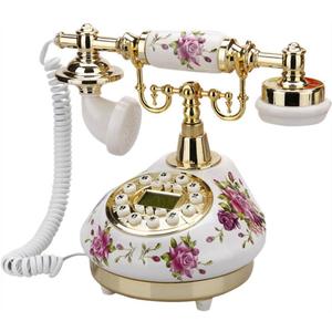 TelPal Retro Vintage Antique Telephone Old Fashioned with Push Button dial for Home Decor (White)