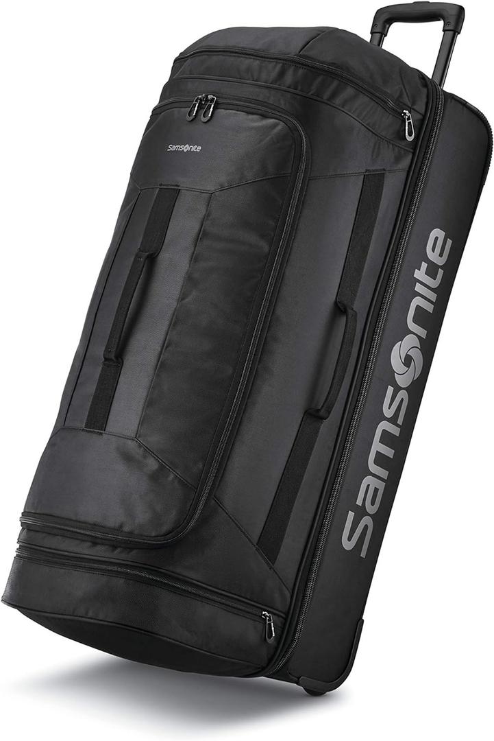 Samsonite Andante 2 Wheeled Duffel Bag 32-Inch Durable Rolling Luggage with Inline Skate Wheels, Push-Button Handle & Spacious Compartments Travel-Friendly and Lightweight - All Black
