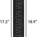 BTU Power Strip Surge Protector Rack-Mount PDU, 12-Outlet Power Strip with Switch, Metal Mountable Heavy Duty for Server Racks, Garage, Shop Workbench, Industrial Commercial Use (Black 6FT)