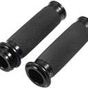 Benlari Motorcycle Black Hand Grips 1 Inch Handlebar Grips Electronic Throttle Universal Compatible with Harley Davidson Touring Softail Road Street Glide Road King 2008-2024