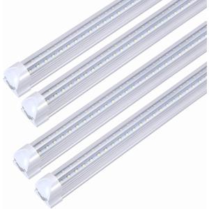 TRLIFE 8FT LED Shop Light Fixtures, 72W LED Tube Light 8FT 5000K Daylight White Dual Side T8 V-Shape Integrated 8 FT Bulbs(150W Light Equivalent), 8640Lm, Clear Cover(4 Pack) TRLIFE 8FT LED Shop Light Fixtures, 72W LED Tube Light 8FT 5000K Daylight White Dual Side T8 V-Shape Integrated 8 FT Bulbs(150W Light Equivalent), 8640Lm, Clear Cover(4 Pack)