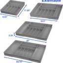Simple Houseware Expandable Kitchen Drawer Flatware Organizer, Gray  Adjustable Cutlery Tray with 9 Compartments for Utensils and Silverware