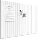 Bumusty Large Cork Board Alternative-36 x 24" Felt Bulletin Board Tiles, with 30 Pushpins, 40 Adhesive Tabs, Fine-Stripe 6-Pack, Cork Boards for Office Push Pin Board Felt Board-Milky White