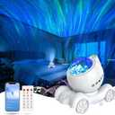 ENOKIK Northern Light Projector, Aurora Star Projector Built-in Bluetooth Speaker, White Noise Machine for Kids Adults, Galaxy Light for Bedroom/Ceiling/Party/Gift (White)