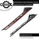 A-Pillar Trim Molding Windshield Set, Compatible with 2011-2019 Ford Explorer, Left & Right, Outer & Inner, 926450 926451, Window Trim Moulding BB5Z7803145AA BB5Z7803144AA BB5Z7803137AA BB5Z7803136AA