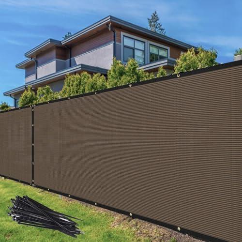 TANG Sunshades Depot Brown 8x50' Feet Privacy Fence Screen Windscreen with Bindings & Grommets Heavy Duty for Commercial and Residential 150GSM 88% Blockage