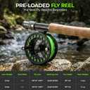 TOPFORT Fly Fishing Rod and Reel Combo Starter Kit, 4 Piece Lightweight Ultra-Portable Graphite Fly Rod Complete Starter Package with Carrier Bag