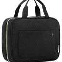 BAGSMART Toiletry Bag Travel Bag with Hanging Hook, Water-resistant Makeup Cosmetic Bag Travel Organizer for Accessories, Shampoo, Full-size Container, Toiletries (Black, Medium)Amazon's Choice