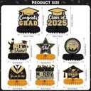 8 Pieces Class of 2026 Graduation Table Decorations - Congrats Grad Honeycomb Centerpieces, Black and Gold Graduation Table Toppers Decor for 2026 Graduation Party Decorations Favor Supplies