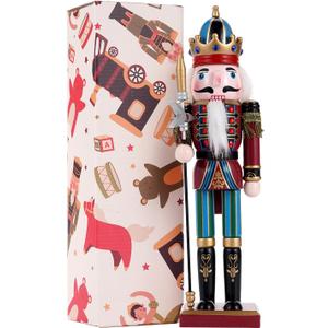 Tpudn Christmas Decorations Nutcracker Ornament 12 inch Wooden Traditional,Painted Nutcracker Figures Festive Collectible Christmas for Party Tabletop Thanksgiving Decor(Pikeman)