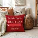 ULOVE LOVE YOURSELF Call Your Mom Throw Pillow Covers 1818" Funny Reversible Cushion Covers Have Fun Be Safe Children Dorm Room Decor Graduation Gift Fun College Pillowcases for Sofa Couch (Red)