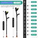 Geiserailie 2 Pcs Forearm Crutches for Adults, Folding Forearm Crutches Lightweight and Adjustable with Rubber Grips for Comfortable Grip, Aluminum Cane with Cuffs for Walking, Black
