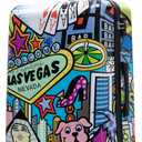 InUSA Las Vegas Print Luggage with Spinner Wheels | Durable Lightweight Hardside Suitcase | Travel Bag with Handle and Trolley | 28-Inch Large Checked luggage (Cities)