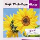 Transfer Master Glossy Inkjet Photo Paper 5X7 Inches 48lb Professional Glossy Photographic Paper for Invitation Cards for Inkjet Printer Use DYE INK 180GSM 100 Sheets