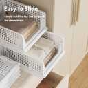 Proarea 5 Pack Stackable Plastic Storage Basket Closet Organizer Bin Foldable Clothes Organizer Storage Drawer Shelf Container for Living room Bathroom Kitchen Office (4L+1S)