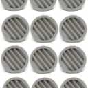 2" Round Plastic Louver Soffit Air Vent Reptile Screen Grille Cover Multiple Colors/Quantities (12, Grey)