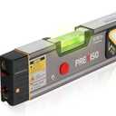 PREXISO 2-in-1 Laser Level 12 in Spirit Level with Light, 100Ft Alignment Point & 30Ft Leveling Line, Magnetic Laser Leveler Tool for Construction Picture Hanging Wall Writing Painting Home Renovation