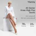 Yilanmy 3 Pairs Sheer Compression Socks for Women 8-10 mmHg Knee High Stockings Support Work Office Travel Daily Wear (S)