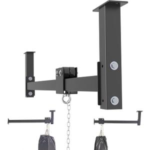 Heavy Bag Hanger Roller Wall Ceiling Mount 40'' - 50'' Long Rail Ease Adjust for Heavy Punching Bags up to 300 LBS