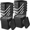 Suzile 10 Pcs Food Grade Square Bucket with Lid 1 Gallon Plastic Bucket 4.5L Utility Industrial Pail with Handle Container for Food Oil Tub Water Fishing Paint House Cleaning Car Washing (Black)