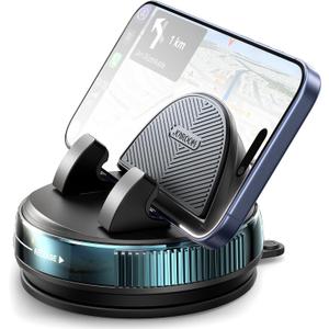 JOYROOM Car Phone Mount, [360 Rotation+Thick Case Friendly] Cell Phone Car Holder with Adjustable Spring Clip, Anti-Slip Silicone Universal Dashboard phone holder for Car for iPhone, Smartphones, GPS