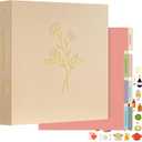 Lanpn Recipe Binder 8.5x11 3 Ring Kit, Waterproof Recipe Book Organizer Binder with 60 Plastic Sleeves,116 Recipes, Dividers,Labels & Stickers, Blank Recipe Binder to Write in Your Own Recipes, Oat (8.5 x 11 Inch, Flower A-oat)
