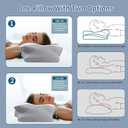Cervical Neck Pillow for Pain Relief - Ergonomic Pillow Side Sleeper Pillow for Sleeping, Orthopedic Bed Pillow Neck Support Pillow, Contour Memory Foam Pillows for Side Back Stomach Sleepers