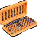 Screwdriver Kit 42 In 1 Aluminum Alloy Material, Ratchet Magnetic, DIY Combination Flexible Shaft, Suitable For Furniture Assembly, Electrical Repair, Bicycle Tools, Orange