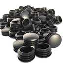 EZends Premium Grade 1 1/4 Inch Round Plastic Plugs, Extra Durable 14-20 Gauge (20 Pack) Pipe Plug Tubing End Cap, Black Round End Caps, Durable Chair Glide Sliders, Furniture Floor Protection