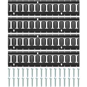 FamilyKit 4 Pack 2' E-Track Rails with Screws, Heavy Duty Steel E Track Tie Downs for Cargo Securement, Heavy Loads Up to 2,000lbs, Ideal for Trucks, Trailers, Vans, Warehouses, Garages (2FT, 4 Pack)