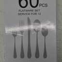 60 Piece Silverware Set Service for 12,Premium Stainless Steel Flatware Set,Mirror Polished Cutlery Utensil Sets,Durable Home Kitchen Eating Tableware Sets,Include Fork Knife Spoon,Dishwasher Safe